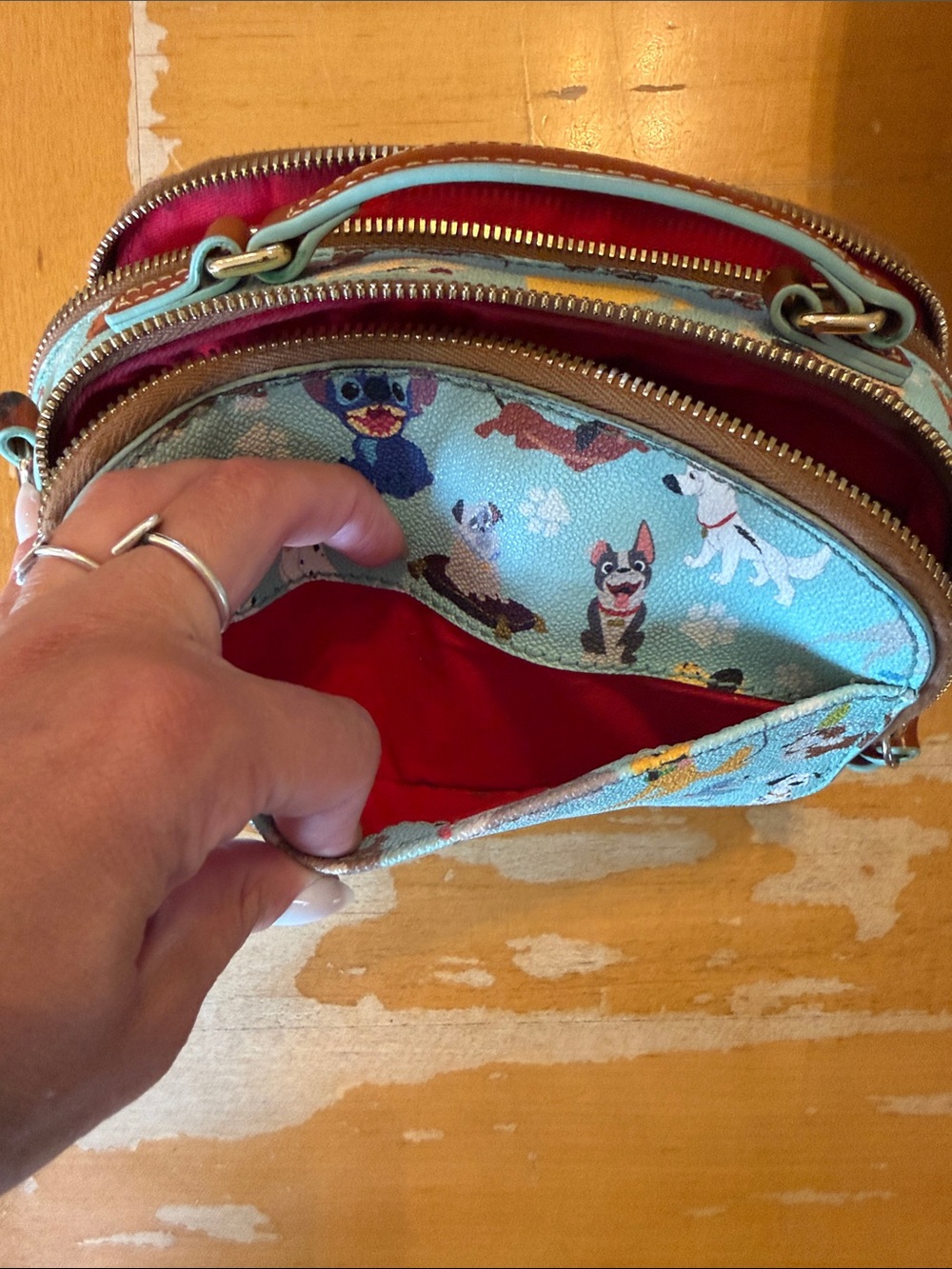 Dooney & Bourke Small Pets Print Purse - Light Blue - Picture 9 of 9